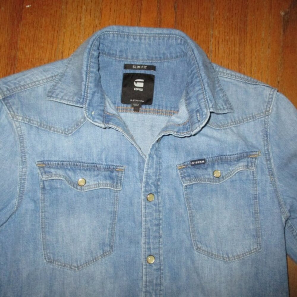 G-STAR RAW 3301 Denim Shirt Man Sz XS